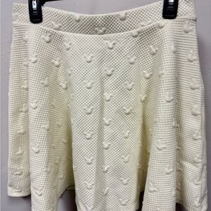 Disney Ivory Lauren Conrad Mickey Embossed Skater Skirt